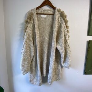 by Anthropologie Braided Sleeve Cardigan, One Size